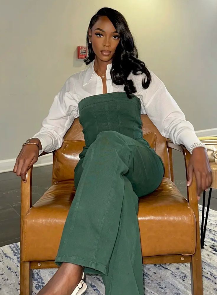 Slacks Outfit Black Woman, Business Causal Jean Outfits, Brunch Formal Outfit, Earth Tone Professional Outfits, Green Fall Outfits For Women, Church Baddie Outfits, Summer 2024 Outfits Modest, Modest Spring Outfits Black Women, Business Casual Black Women Summer