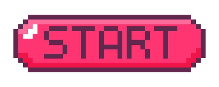 the word start in pixel art style