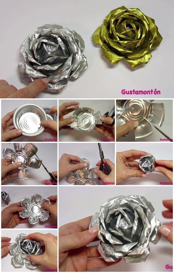 how to make a flower out of aluminum cans