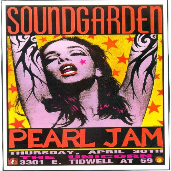 a poster for the sound garden featuring pearl jam