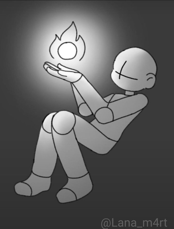 a drawing of a person sitting down holding a lit object in their hand with the light shining on them