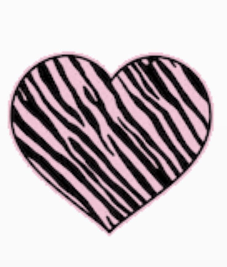 a heart shaped zebra print on a white background