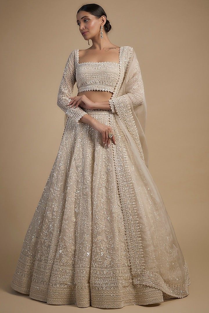 Engagement Lehengas, Indian Wedding Reception Outfits, Lehenga Inspiration, Latest Bridal Lehenga Designs, Engagement Lehenga, Bridal Lehenga Designs, White Lehenga, Simple Lehenga, Latest Bridal Lehenga