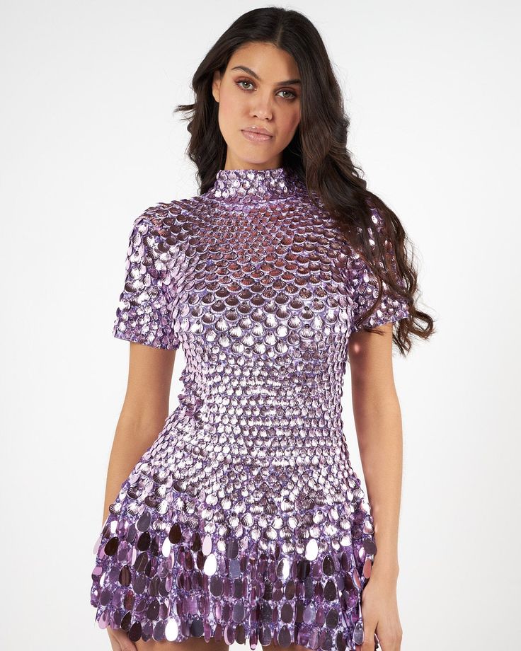 Elevate your party style with the stunning all-over sequins Nala Dress. One size fits most: Size 6 to 12 UK Size 2 to 8 US Size 34 to 40 EUR Size 6 to 12 AUS Nala Dress, Silver Head Piece, Gold Headpiece, Chain Dress, Party Style, Dress Purple, Fashion Baby, Silver Dress, Gold Dress