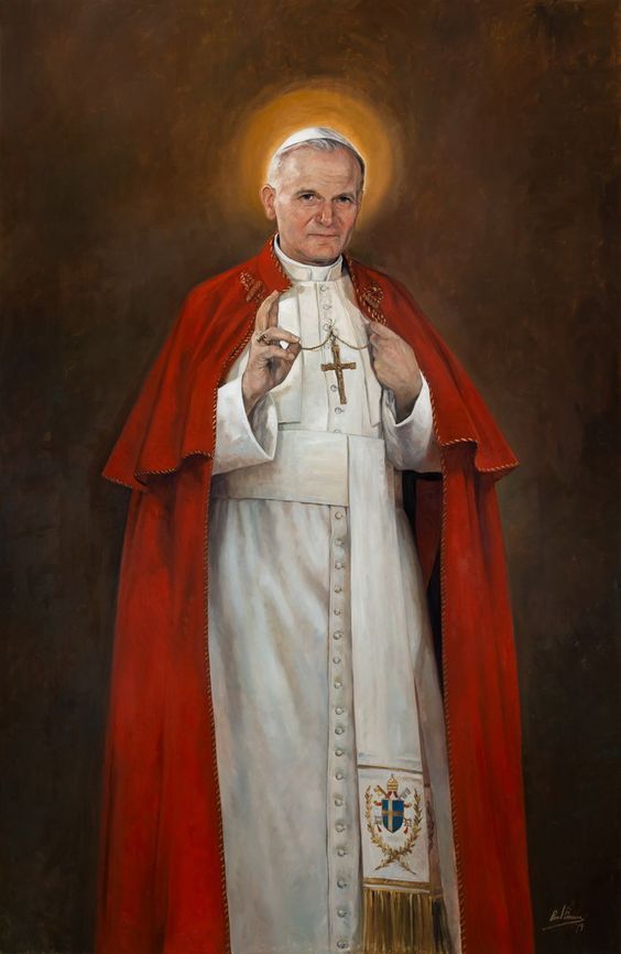 a painting of a man in a priest's outfit with a cross on his chest