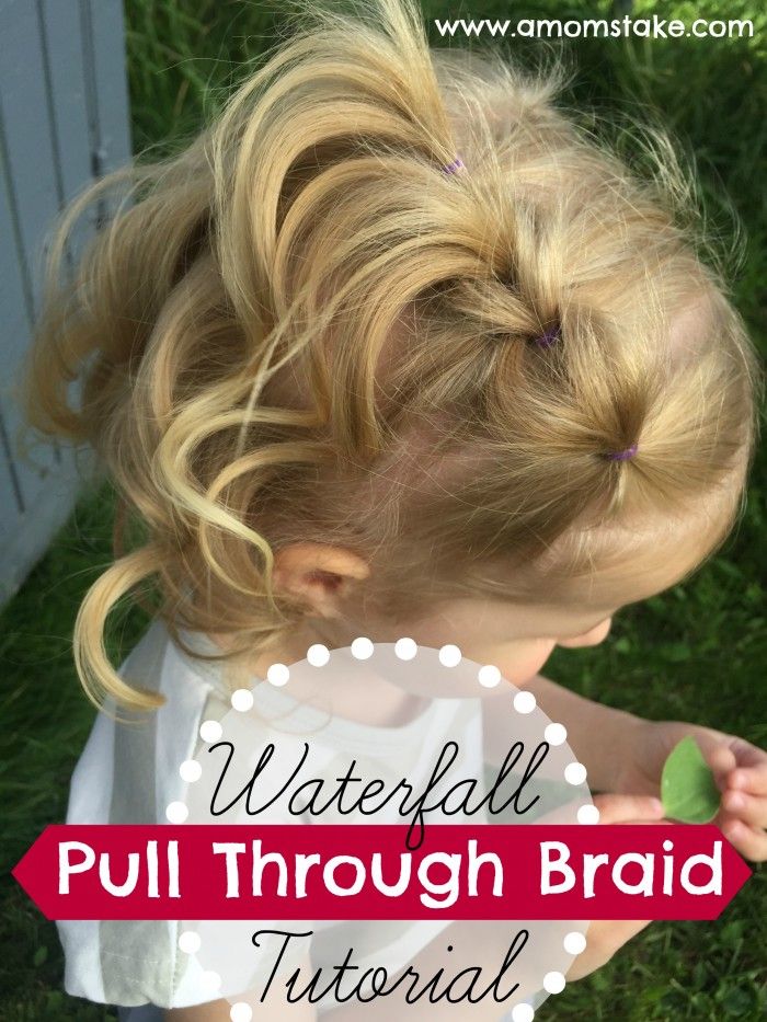 Simple, but so cute! This Waterfall Pull Through Braid is perfect t for everything from play dates to weddings! #ad Girl Hair Dos, Pull Through Braid, Toddler Hairstyles Girl, Braid Tutorial, Penteado Cabelo Curto, Easy Hair, Pull Through