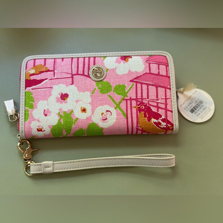 Spartina 449 Wristlet Wallet - Brand New With Tags Spring Rectangular Bags With Interior Card Slots, Spring Gift Wristlet With Wrist Strap, Spring Bags With Card Slots, Rectangular Wristlet For Spring Gift, Rectangular Wristlet As Spring Gift, Rectangular Wristlet Gift For Spring, Adjustable Wristlet For Spring, Elegant Rectangular Wristlet For Spring, Elegant Spring Wristlet For Everyday