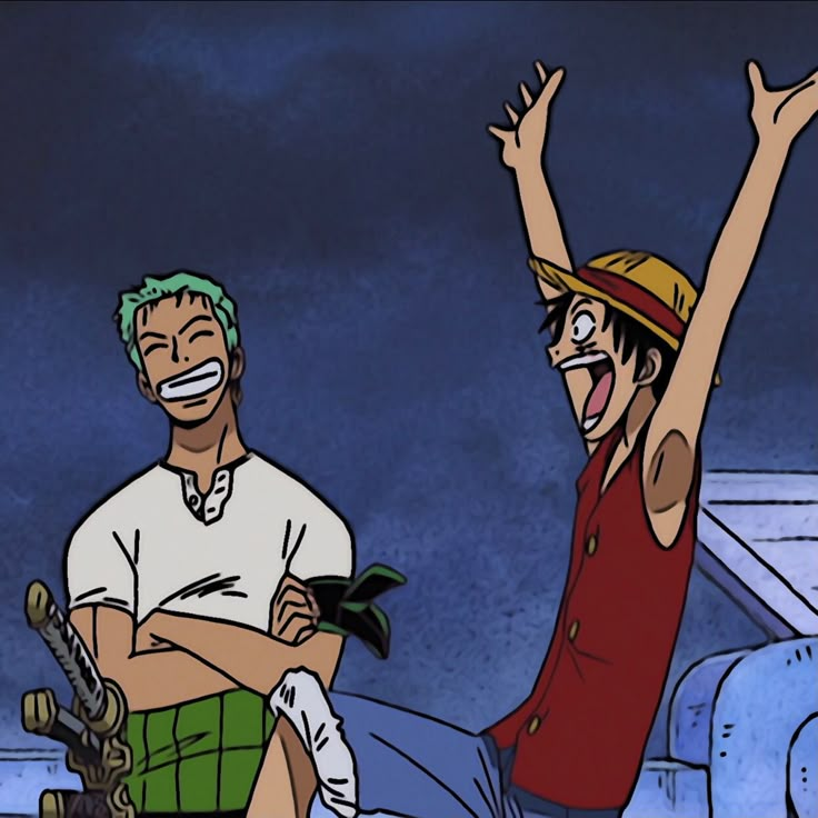 two people with their arms in the air, one holding a skateboard and the other standing