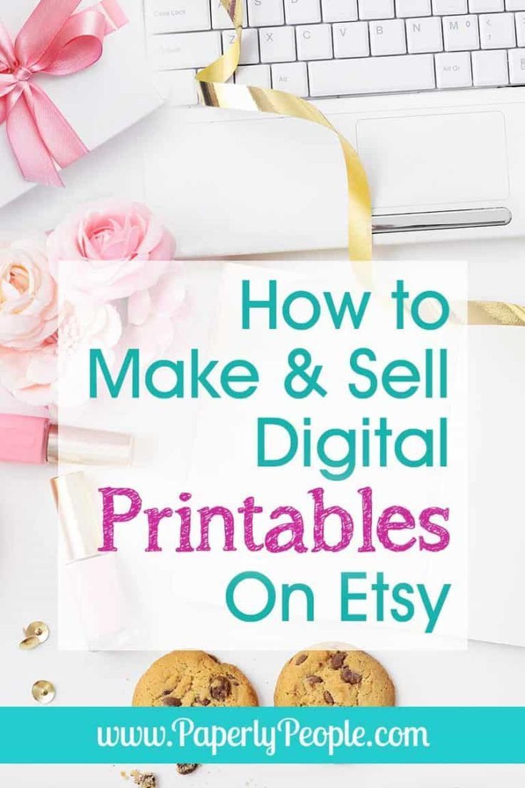 the words how to make and sell digital printables on etsy with pink flowers