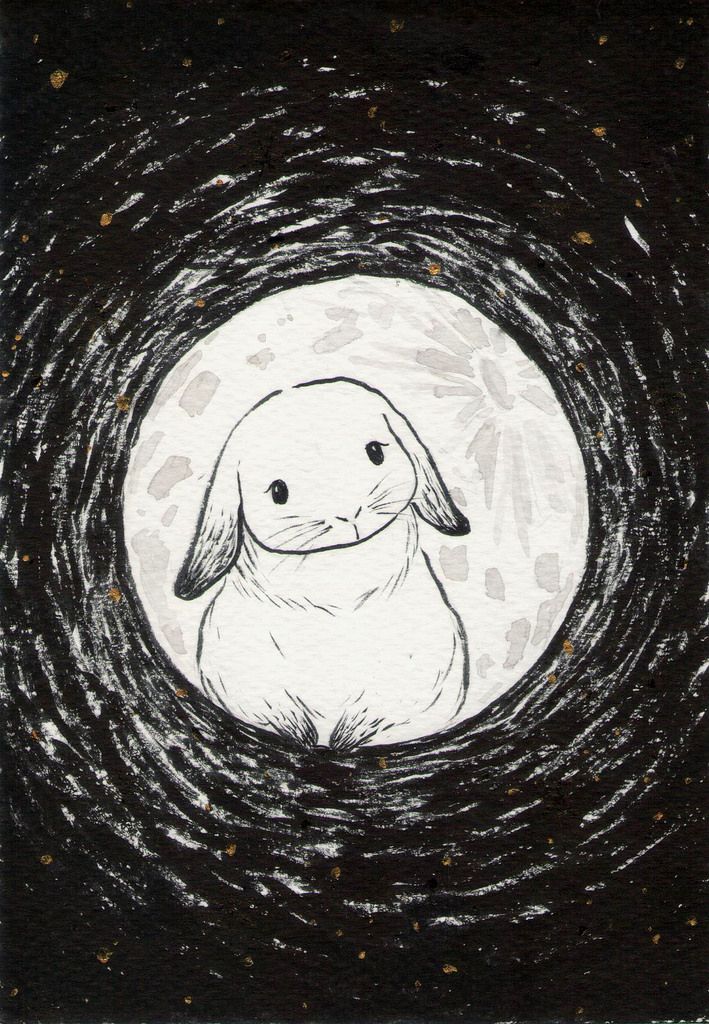 a drawing of a dog in the middle of a black and white circle with stars around it