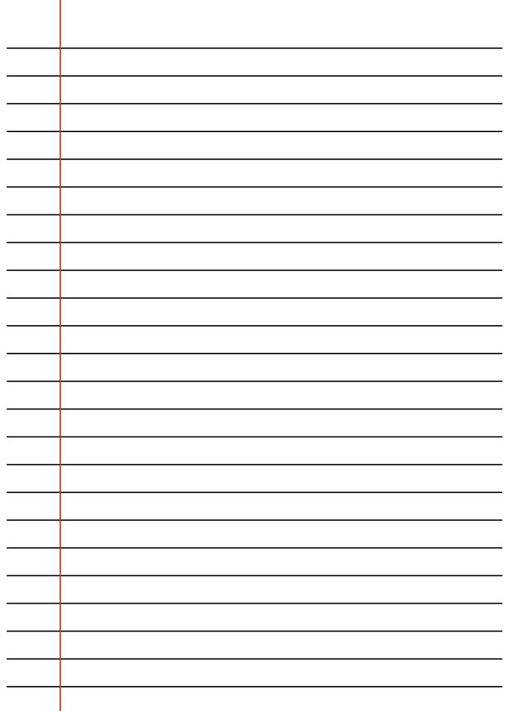 lined paper with red lines on the bottom, and an orange line at the top