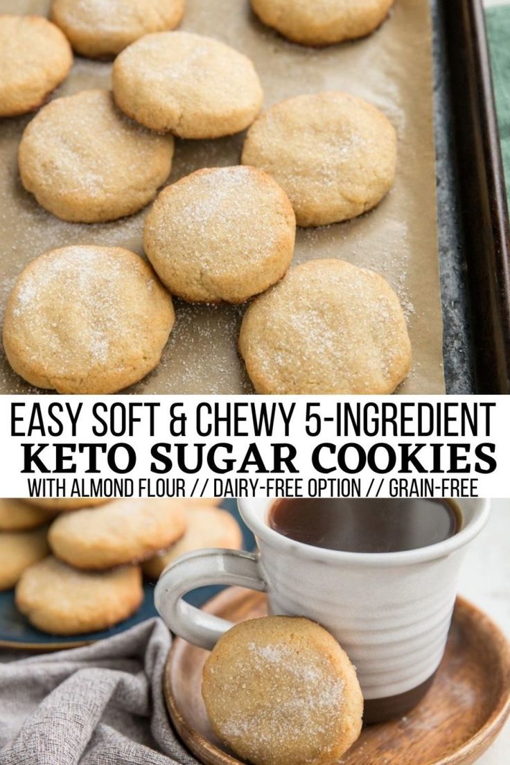 easy soft and chewy 5 ingredient keto sugar cookies