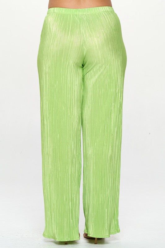 Introducing the elegant and stylish Pleated Pants in Lime. These pants offer a touch of sophistication with their pleated design and a pop of glam with the gold pleated foil. Perfect for any occasion, these pants are sure to elevate your wardrobe and make you stand out. Model is wearing a 1X SIZE UP FOR A LOOSER FIT! Fabric Contents: 100% POLYESTER Made in USA Natural Essence, Pleated Pants, The Gold, British Indian, Ethiopia, Social Media Platforms, Brunei, Final Sale, Made In Usa