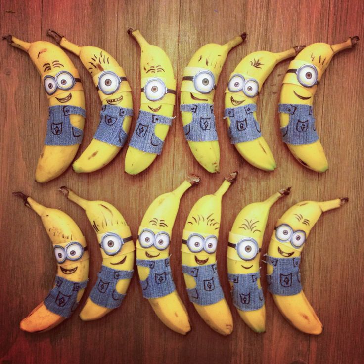 the bananas have been made to look like minion faces