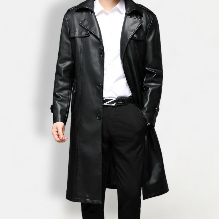 Stay warm and stylish with our PU leather long coat. Crafted from faux leather, this long coat offers a touch of luxury without breaking the bank. Get the look and feel of real leather while staying on budget. Benefits: Comfort & Warm Gender: Men Season: Autumn/Winter Material: Polyester 30%, Ecological leather 70% Please check the size chart carefully before placing the order FOR MORE INFORMATION PLEASE CONTACT: antonioclothingstore@gmail.com FREE SHIPPING WORLDWIDE ON ALL ORDERS 14 DAYS RETURN AND FULL REFUND Sleek Faux Leather Winter Jacket, Sleek Faux Leather Jacket For Winter, Winter Business Long Leather Coat, Single Breasted Leather Long Coat, Single Breasted Long Leather Coat, Luxury Long Black Outerwear, Sleek Black Long Leather Jacket, Winter Business Faux Leather Outerwear, Luxury Faux Leather Outerwear For Fall