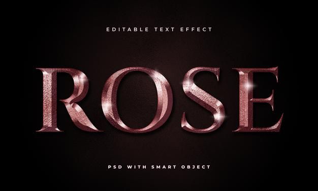 the word rose is made up of shiny letters and sparkles on a black background