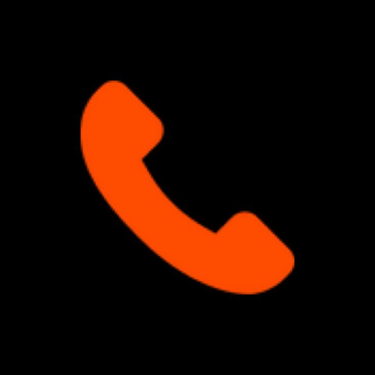 an orange phone on a black background with the letter c in it's center