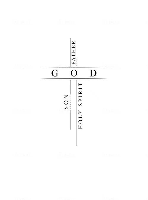 a cross with the word god on it