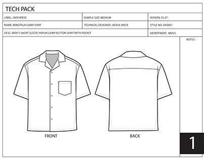 the front and back views of tech pack shirts