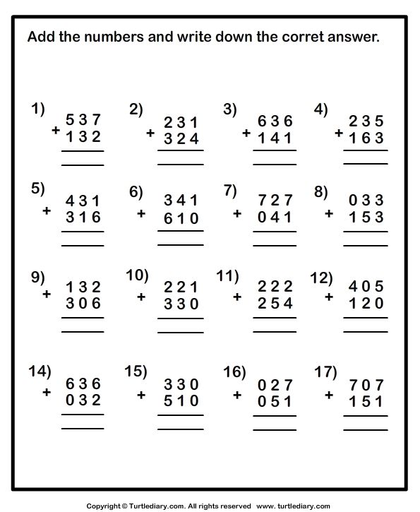 the addition worksheet for adding numbers to one digit number and two digit digits