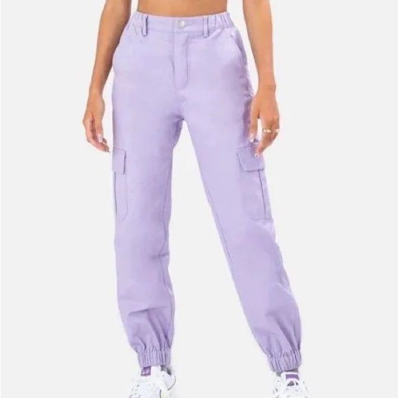 New Adika Purple Women Cargo Pants. Two Front Pockets, Two Back Pockets, Two Side Pockets. Elastic Ankle Bands. Casual Baggy Purple Pants, Baggy Purple Pants For Spring, Trendy Purple Pants With Pockets, Purple Cotton Cargo Pants, Baggy Purple Cotton Cargo Pants, Casual Purple Cargo Pants With Pockets, Casual Purple Parachute Pants With Pockets, Baggy Cotton Cargo Pants In Purple, Purple Straight Leg Pants With Cargo Pockets