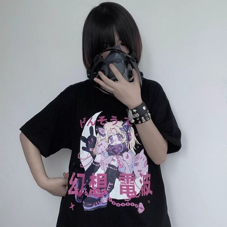 Winter Mirror, Gothic Female, Grunge Girls, Kawaii Tops, Kawaii Punk, Black Kawaii, 90's Aesthetic, Kawaii T Shirt, Harajuku Anime