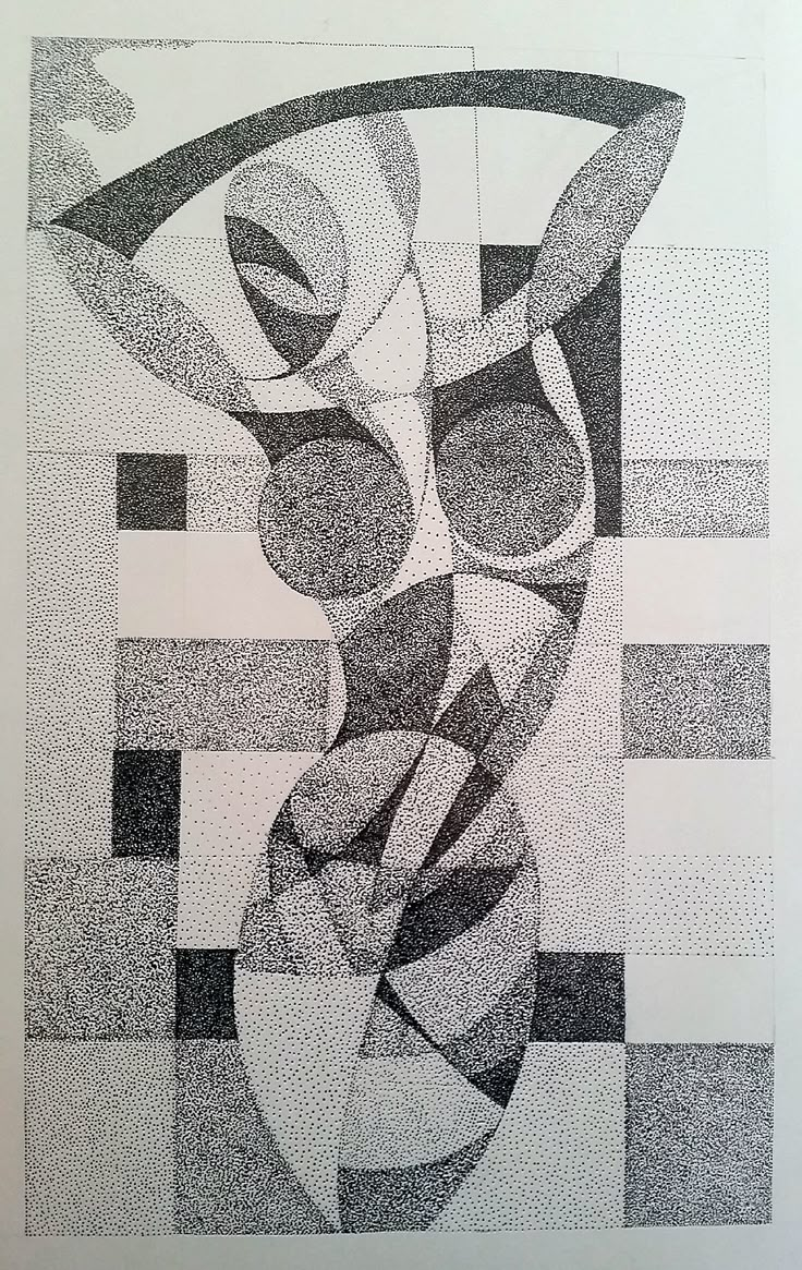 a black and white drawing with circles on it