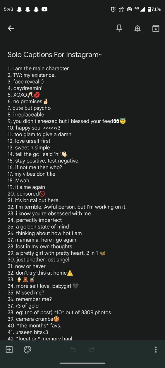 Solo captions For Your 3am Scenarios Caption, Watching Captions Instagram, Lost Soul Captions, Shes A 10 But Captions, Value Captions, Captions To Make Your Ex Miss You, Solo Quotes For Instagram, Back To Reality Caption, Captain For Self Pic