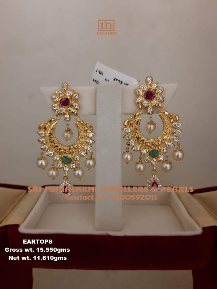 Chandh Balies Gold Earrings, Chandbali Necklace Set Gold, Chandbalis Earrings Gold, Light Weight Chandbali Earrings Gold, Eyerings Gold Design, Gold Chandbali Earrings Design, Chandbali Earrings Gold Latest, Gold Chandbali Earrings, Chandbali Earrings Gold