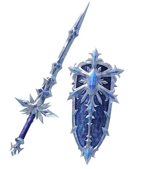 Cool Shield Designs, Shield Rpg, Shield Fantasy, Fantasy Shield, Dissidia Final Fantasy Nt, Ice Design, Ice Fantasy, Fantasy Props, Anime Accessories