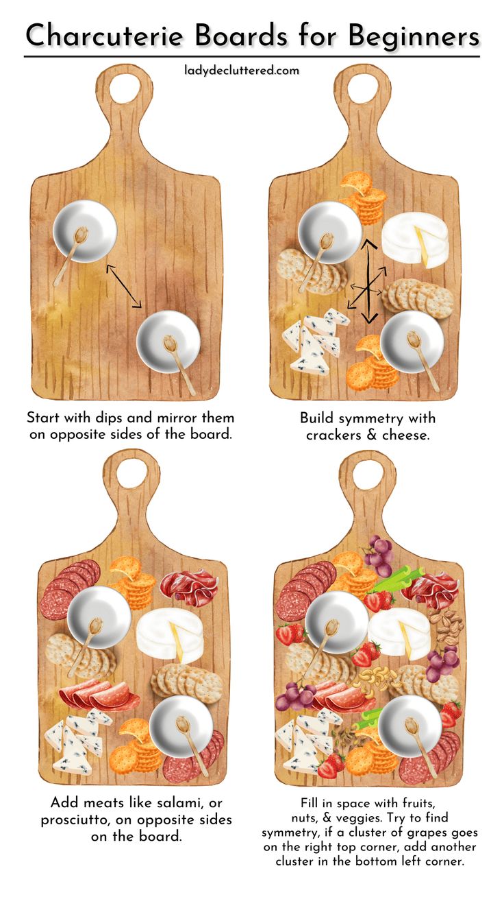 three cutting boards with different types of food on them and the words, how to use chop