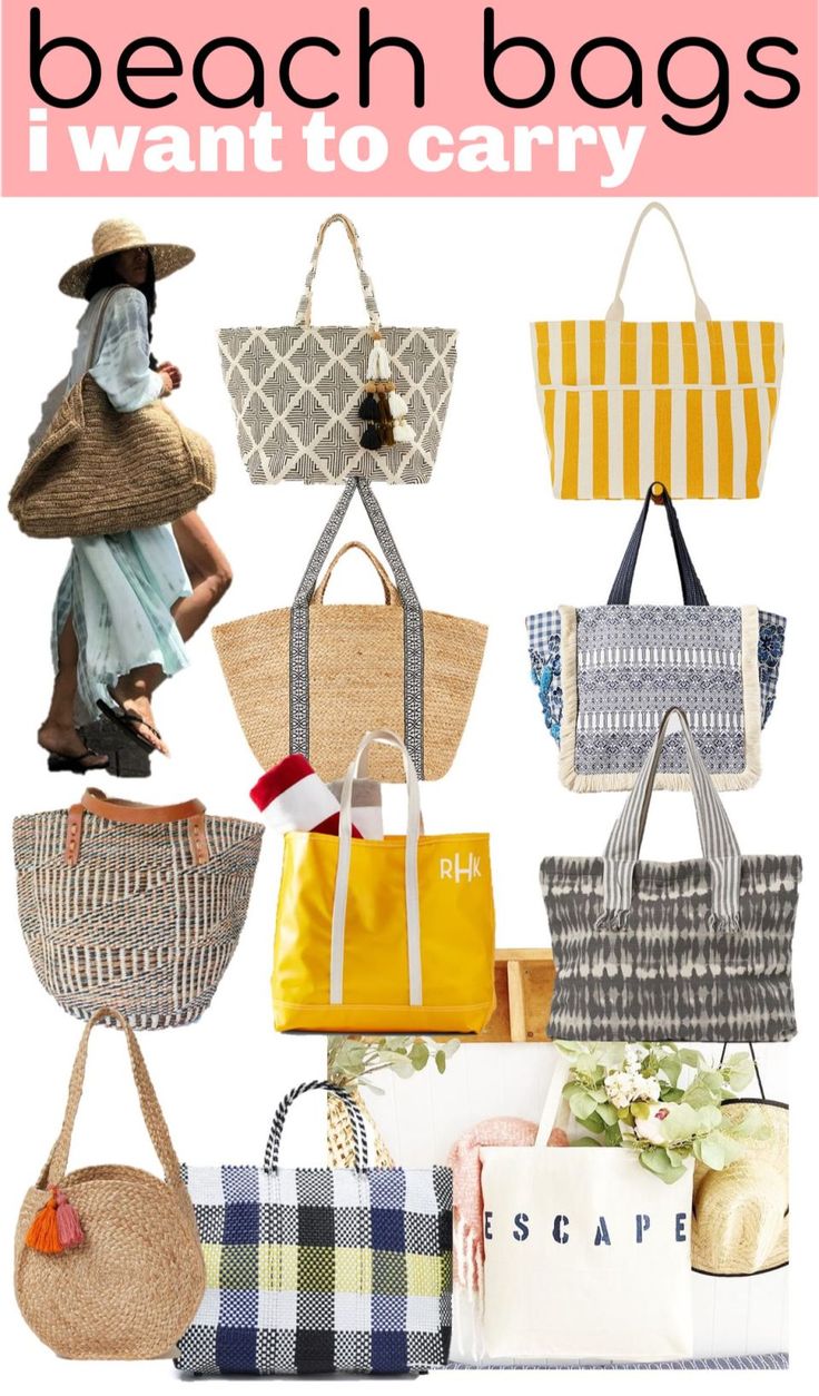 beach bag summer style, beach aesthetic, waterproof beach tote, canvas beach bag, straw beach bag, boho beach tote Beach Bag With Zipper, Straw Beach Bags Totes, Beach Bag Straw, Cute Beach Bags Totes, Trendy Beach Bag, Travel Beach Bag, Cute Bags For Beach Vacation, Vacation Beach Bag, Beach Bag 2023