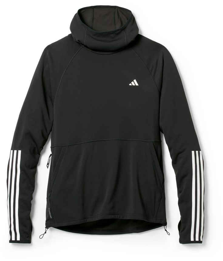 Brace for the cold in the women's adidas Own The Run Excite 3S hoodie. It helps keep you cozy and dry on your daily run thanks to its AEROREADY sweat-wicking materials. Adidas Athleisure Hoodie For Winter, Adidas Logo Hoodie For Winter Athleisure, Winter Adidas Activewear With Logo, Athleisure Hoodie For Winter Sports In Fall, Fall Athleisure Activewear With Three Stripes, Functional Winter Streetwear Activewear, Adidas Winter Workout Activewear, Adidas Winter Activewear For Workout, Adidas Logo Hoodie For Sports In Fall