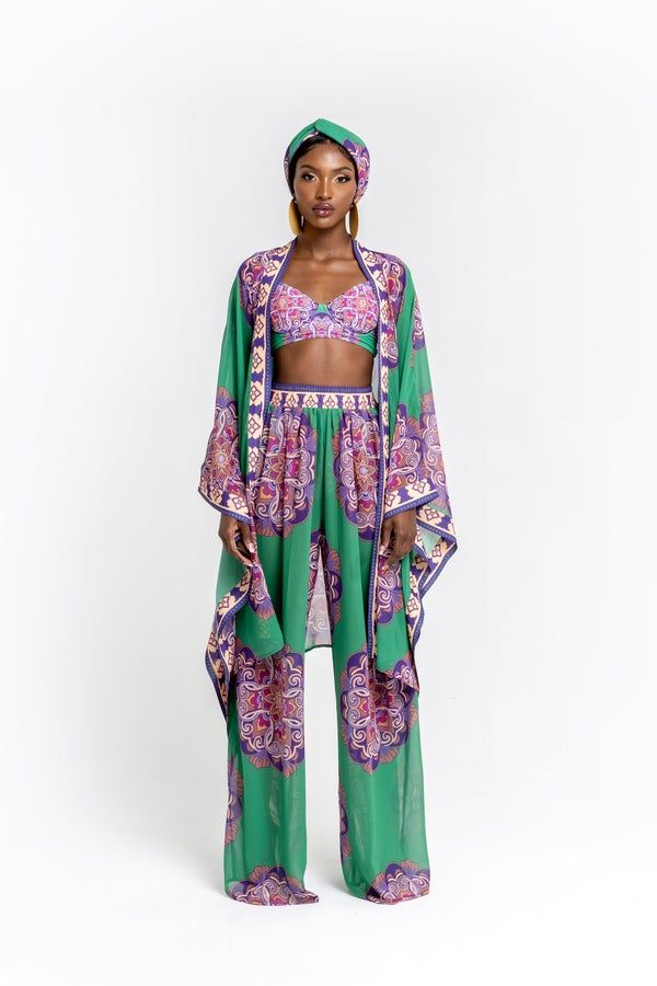 African Print Kimono, Shorts Swimsuit, Green Kimono, Coverup Swimsuit, Trend Forecast, African Inspired Clothing, Chiffon Kimono, Abaya Fashion, Mini Shirt Dress