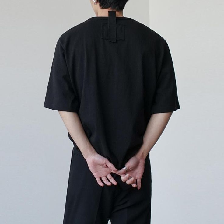 Style: Korean FashionBrand: The Korean Fashion Style Korean, Mens Fashion Summer, Color Shorts, Design T Shirt, Oversized Tshirt, Round Collar, Cotton Shorts, Shirt Design, Short Sleeve Shirt