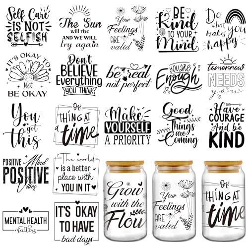 mason jars with hand lettering on them and some sayings in the jar next to it