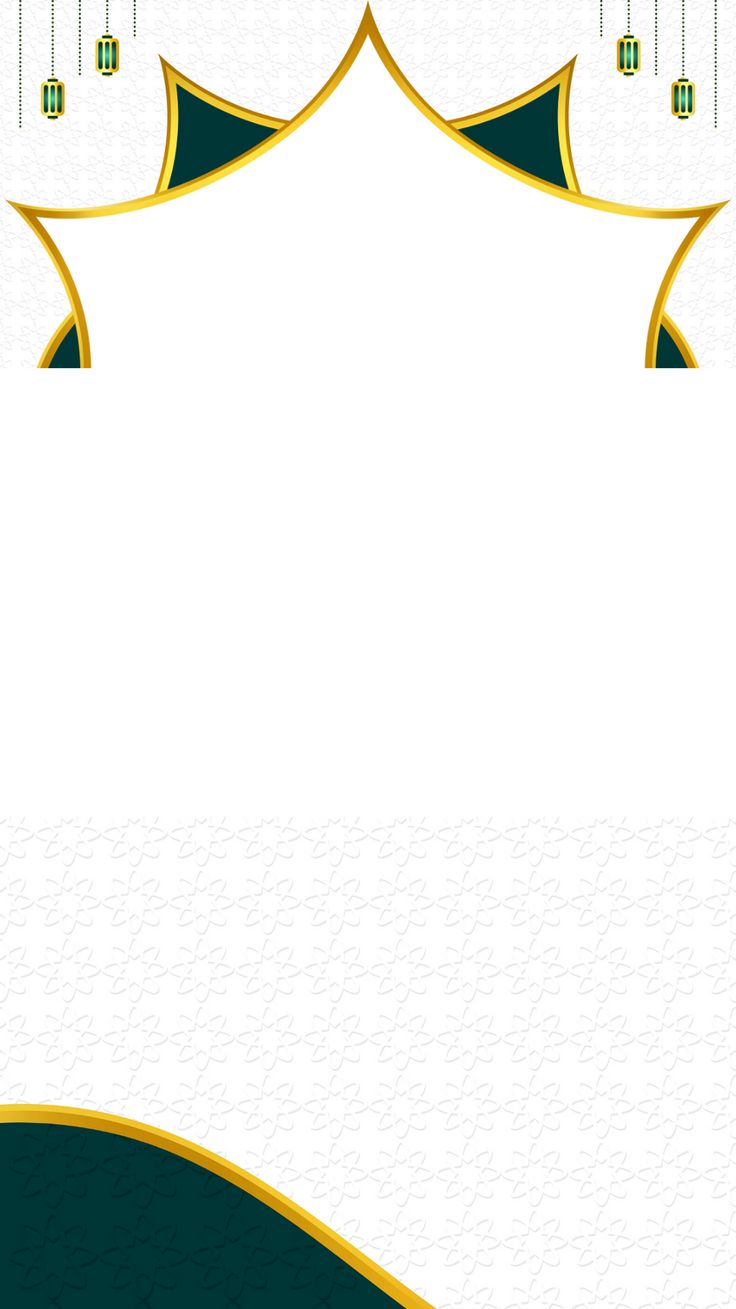 a white and green background with gold trimmings on the edges, along with an empty space in the middle