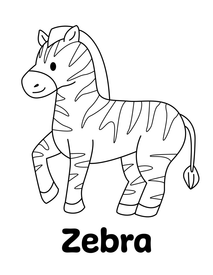 Zebra Coloring Page from LittleBeeFamily.com Zoo Animals Drawing, Animals To Color Free Printable, Coloring Animals For Kids, Safari Drawing, Animal Coloring Pages For Kids, Animal Coloring Sheets, Zebra Crafts Preschool, Safari Coloring Pages, Zebra Crafts For Kids