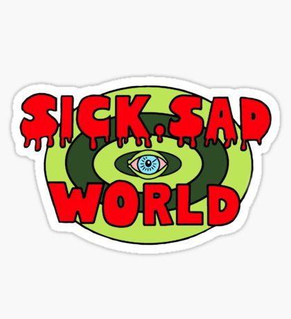 the words stick sap world are painted on a green and red circle with an eyeball in it