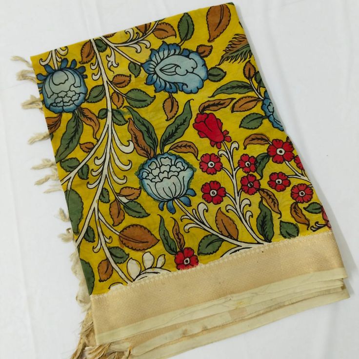 Beautiful pen Kalamkari silk dupatta length 2.5mtrs Kalamkari Dupatta With Dress, Kalamkari Lehenga, Kalamkari Dupatta, Kalamkari Sarees, Kalamkari Saree, Beautiful Pen, Silk Dupatta, Blue Yellow, Olive Green