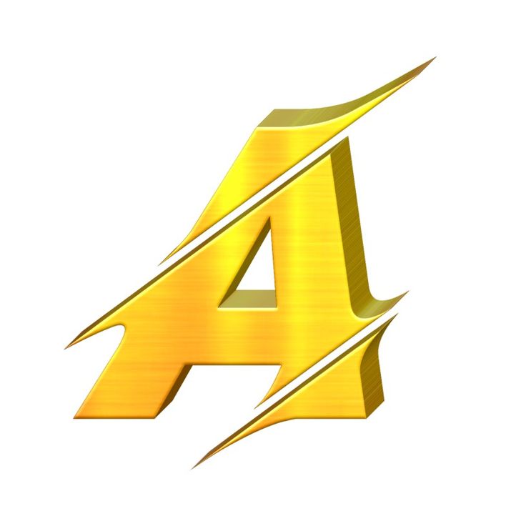 the letter a is made up of yellow lines