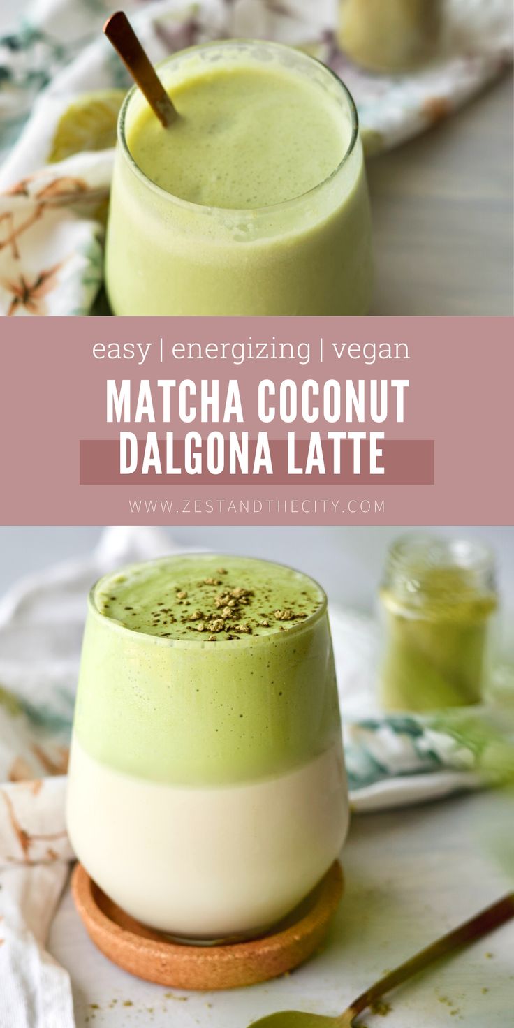 Food photography of a Matcha Coconut Dalgona Latte Matcha Dalgona Latte, Coconut Matcha Latte, Spring Coffee Drinks, Barista Drinks, Creamy Drinks, Matcha Drink Recipes, Coconut Matcha, Coconut Latte, Vegan Latte