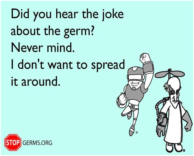 an image of a man falling from the sky with text that reads, did you hear the joke about the germ? never mind i don't want to spread it around