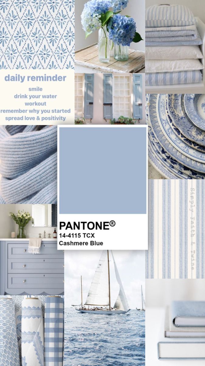 pantone's blue and white color scheme is shown in this image, with the sailboat on it