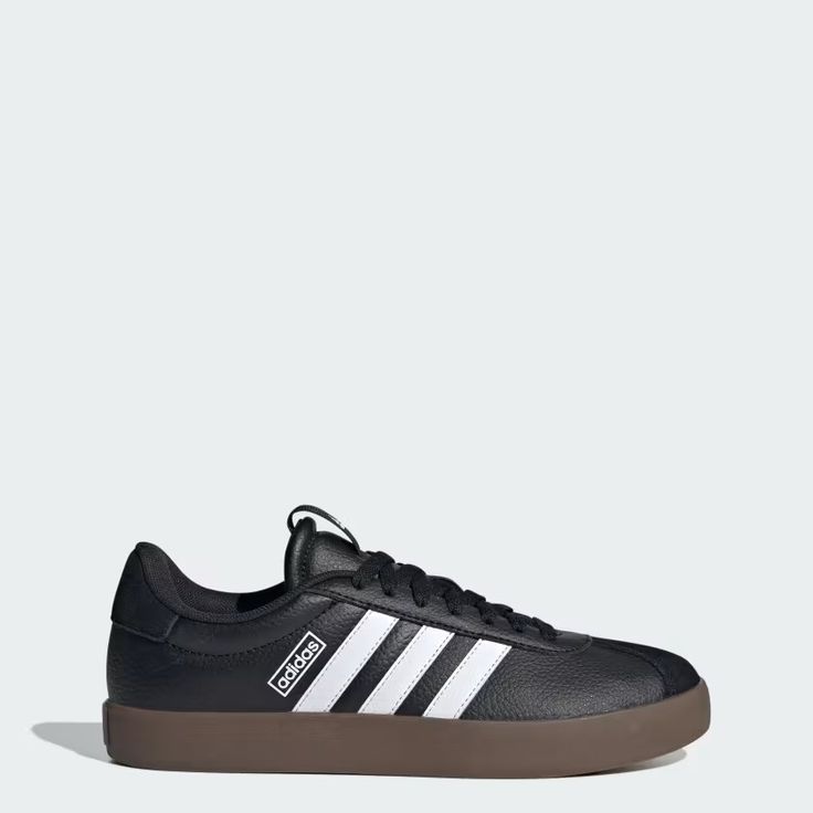 adidas Women's Lifestyle VL Court 3.0 Low Shoes - Black | Free Shipping with adiClub | adidas US Black Adidas Leather Skate Shoes, Black Adidas Logo Leather Skate Shoes, Black Leather Skate Shoes With Adidas Logo, Black Leather Adidas Skate Shoes, Black Adidas Lace-up Skate Shoes, Black Adidas Logo Lace-up Skate Shoes, Adidas Synthetic Skate Shoes With Three Stripes, Adidas Leather Skate Shoes With Logo, Sporty Adidas Leather Skate Shoes