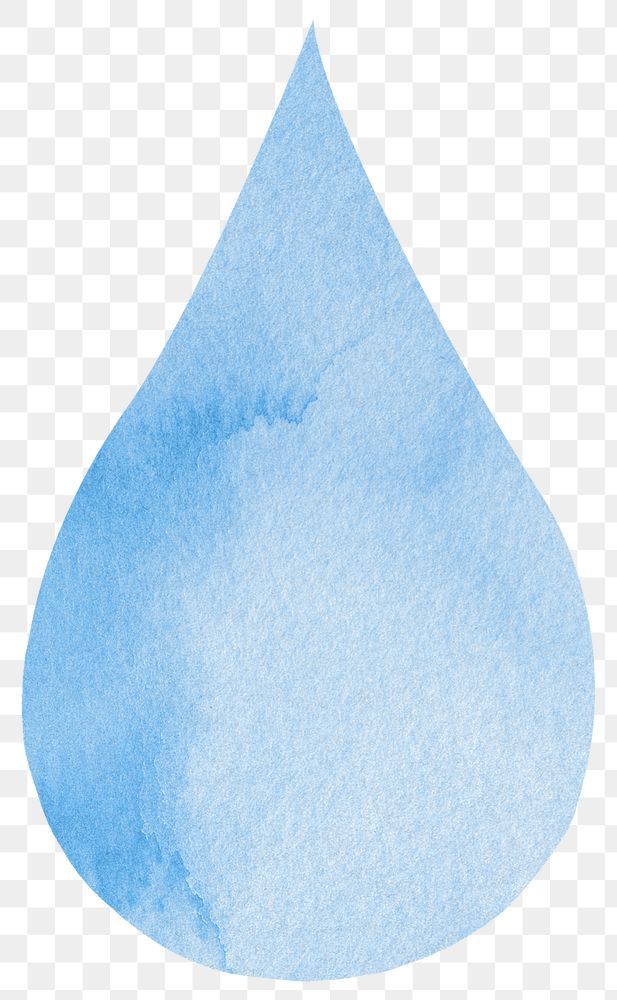 a blue watercolor drop on a white background png clipart rpx