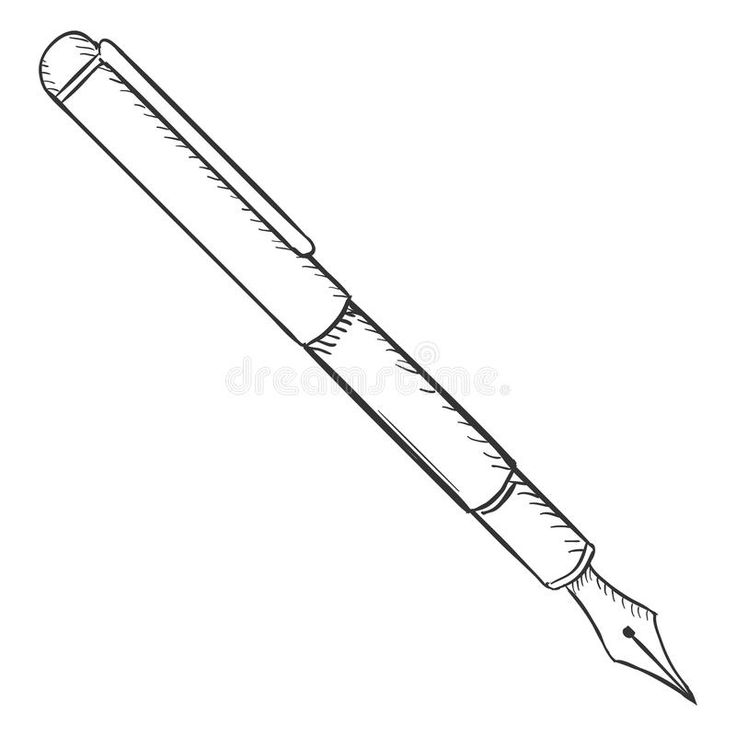 a black and white drawing of a fountain pen royalty illustration for coloring book pages or bookshelves