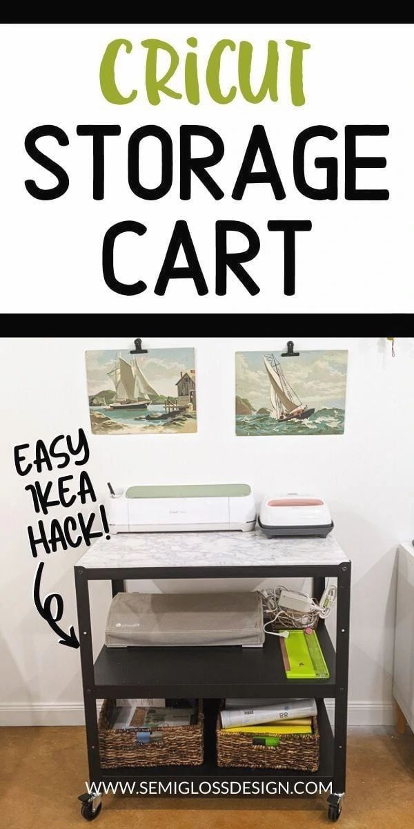 an easy cricut storage cart with the words easy cricut storage cart on it