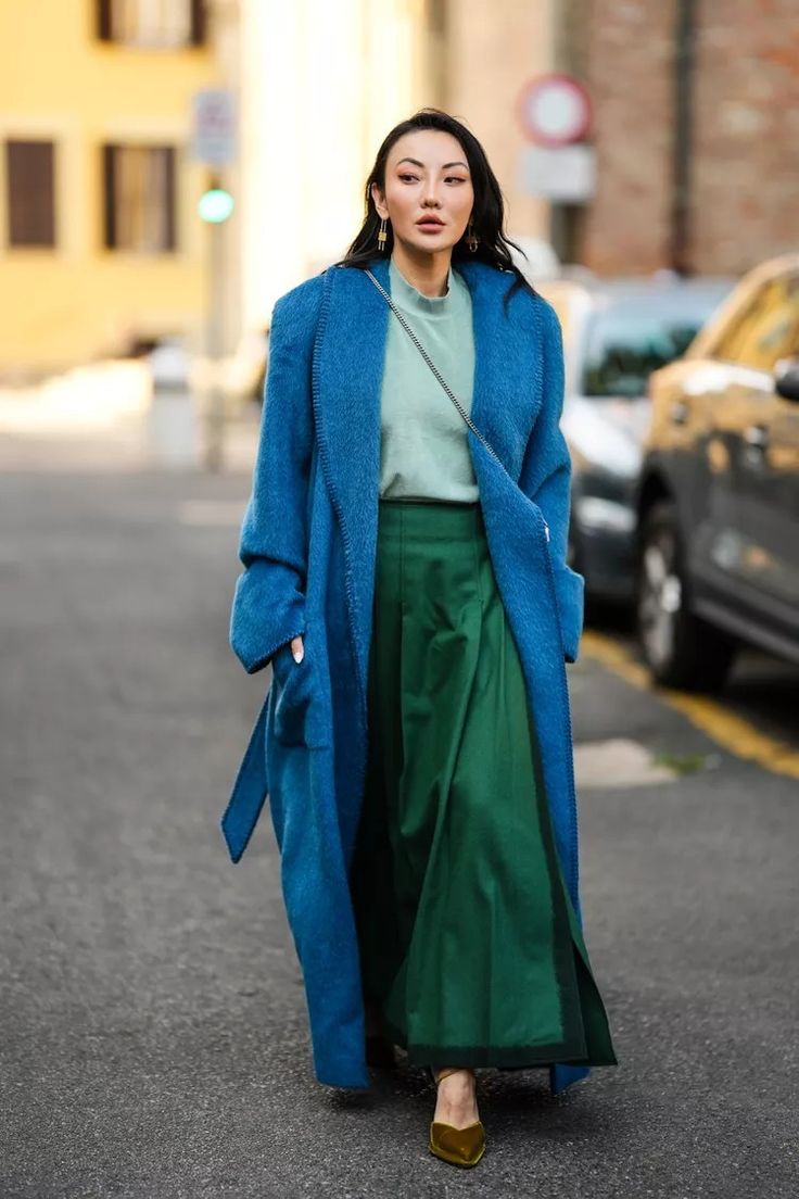 Jewel Tones Fashion Outfit, Blue And Green Capsule Wardrobe, Vivid Winter Outfits, Color Blocking Outfits Winter, Bright Winter Outfits Casual, Colorful Wardrobe Capsule, Deep Winter Fall Outfits, Bright Winter Fashion, Vibrant Autumn Outfits