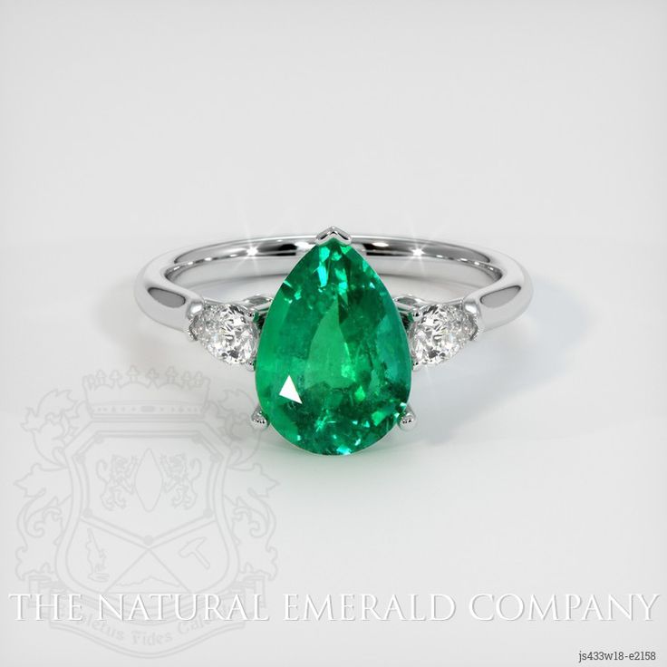 Emerald Ring 2.28 Ct. 18K White Gold | The Natural Emerald Company Green Diamond Emerald Ring, Pear-shaped, Green Diamond Emerald Ring Pear-shaped, Green Emerald Diamond Ring, Pear-shaped, Green Emerald Diamond Ring Pear-shaped, Gia Certified Green Pear-shaped Rings, Pear-shaped Brilliant Cut Green Emerald Ring, Green Pear-shaped Emerald Diamond Ring, Green Pear-shaped Brilliant Cut Emerald Ring, Gia Certified Pear-shaped Green Emerald Ring